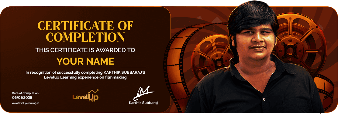 Certificate of Completion signed by Karthik Subbaraj